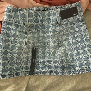 AMIRI Light Blue Lace-Overlay Denim Shorts